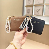 Minimal Crack Texture Pearl Bifold Wallet_Cwab06214