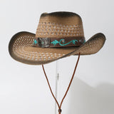 HOLLOW OUT JAZZ STRAW HAT WESTERN COWBOY STYLE_CWAH3657