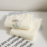 RETRO PLAID FLORAL COTTON SOCKS_CWMS0645