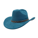 MEN WOMEN SUEDE COWBOY FEDORA ETHNIC DESIGN_CWAH04420
