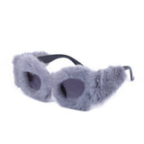 PLUSH WINTER SUNGLASSES FASHION CAT EYE SUNGLASSES_CWASG0571