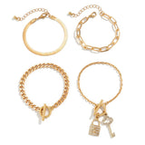 SNAKE BONE CHAIN VINTAGE KEY BRACELET NECKLACE_CWAJE1148