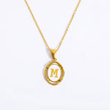 NEW CREATIVE 26 LETTERS PENDANT OVAL NECKLACE_CWMM3771