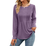 Wear A Solid Color Crew Neck Long Sleeve T-Shirt