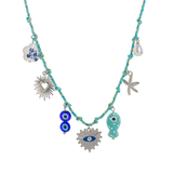 Summer Starfish Pearl Heart Beaded Necklace_Cwaje05574