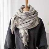 ELEGANT PLAID TASSEL SCARF FOR FALL WINTER_CWASC2768