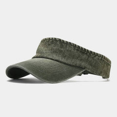 Vintage Denim Visor Cap Retro Unisex Sports Hat_Cwah3288
