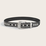 Cwabe0564_Punk Style Studded Rhinestone Belt