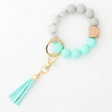 TASSEL BEAD KEYCHAIN BRACELET WITH SILICONE BEADS_CWMM7020