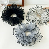 Women¡¯S Summer Dot Mesh Soft Elastic Hair Tie_Cwaha07516