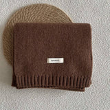 BASIC 100 WOOL SOLID KNIT SCARF SOFT WARM UNISEX_CWASC2288