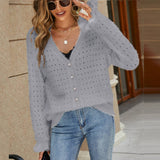Womens Cut-Out Single Breasted Cardigan Jacket