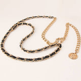 Human Figure Pendant Metal Leather Waist Chain