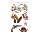 PINK COWBOY GIRL TATTOOS WATERPROOF BACHELORETTE_CWMM8383