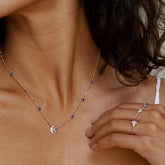 ARTISTIC STAR MOON SAPPHIRE STAR NECKLACE_CWMM5509