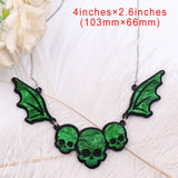 HALLOWEEN GOTHIC SKULL BAT NECKLACE_CWAJE1970