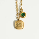 NEW RETRO 12 ZODIAC SIGN PENDANT NECKLACE_CWMM3753