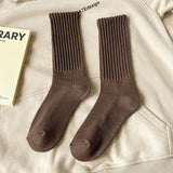 AUTUMN AND WINTER WARM SOLID COLOR STACKED SOCKS_CWMS1047