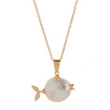 CLOWNFISH PEARL NECKLACE OCEAN KISS PENDANT_CWMM6971