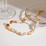 18K GOLD NATURAL SHELL ANKLET STAINLESS STEEL_CWAJE4854