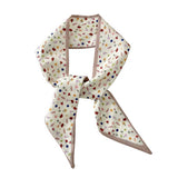 NEUTRAL LONG TWILLY SCARF HAIR TIE NECK RIBBON_CWASC0715