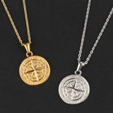 CREATIVE COMPASS HIP HOP PENDANT NECKLACE_CWMM5593