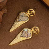 SILVER NEEDLE COLORFUL ABALONE HEART EARRINGS_CWMM4347