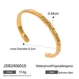 18K GOLD HAMMERED OPEN BANGLE VERSATILE STYLE_CWAJE4682