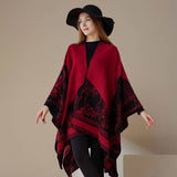 CAPE DARK DOUBLE SIDED WARM OUTER WEAR THICK SHAWL_CWASC2119