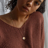 SIMPLE BIG SUN ROUND PENDANT NECKLACE_CWMM5660