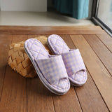 PLAID COTTON SLIPPERS FOR COUPLES NON SLIP_CWSHF0175