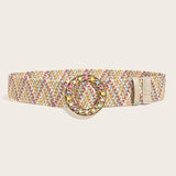 FRUIT COLOR ROUND BUCKLE COLORFUL BELT_CWABE0442