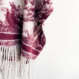 Ethnic Style Watercolor Shawl Women Fringe Cape_Cwocasl00072
