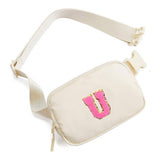 NYLON LETTER BELT BAG ADJUSTABLE SPORT WAIST PACK_CUAB0281