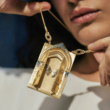 TAROT REBIRTH LOCKET BUTTERFLY GOLD PENDANT_CWMM6966