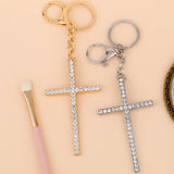SHINY RHINESTONE CROSS KEYCHAIN PENDANT_CWAJE0965