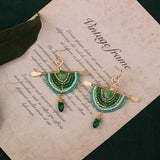 HIGH GRADE NATURAL STONE WOVEN COLORFUL EARRINGS_CWAJE3983