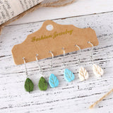 SIMPLE LEAF PENDANT EARRINGS THREE PIECE SET_CWAJE2009