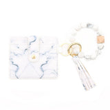 SILICONE BEAD BRACELET CARD BAG TASSEL KEYCHAIN_CWAJE0656