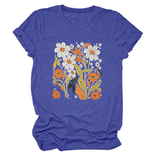 Women Summer Tee ??Flor Casual Round Neck_Cwtts1500