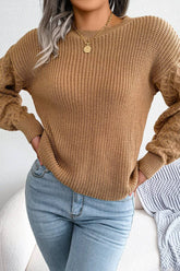 Women Fisherman Cable Knit Loose Fit Sweater_Cwoswl0464