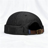Japanese Style Leather Patch Brimless Cap_Cwah04609