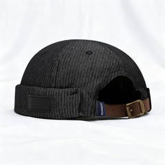 Japanese Style Leather Patch Brimless Cap_Cwah04609