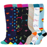 PATTERNED SPORTS LONG COMPRESSION SOCKS SET_CWMS1880