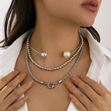 Versatile Geometric Faux Pearl Twisted Necklace_Cwmm3131