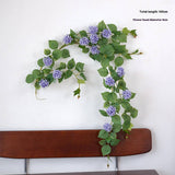 HYDRANGEA EUCALYPTUS VINE GARLAND WITH 14 BLOOMS_CWMM6518