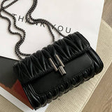 PLEATED CHAIN BAG ONE SHOULDER CROSSBODY BAG_CUAB0164