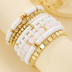 SIMPLE MULTI STRAP POLYMER CLAY BRACELET SET_CWMM3527