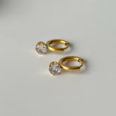 GOLD PLATED TITANIUM SINGLE ZIRCON DROP EARRINGS_CWAJE5012