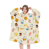 LONG LEOPARD SHERPA HOODIE BLANKET FOR TV SLEEP_CWAHA6522